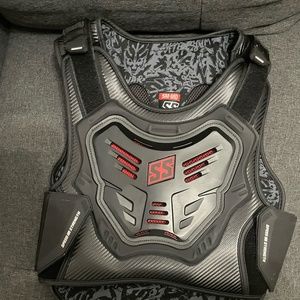Black and Red Motorcycle Vest